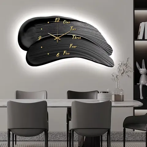 Luxury Art Brush and Ink Style Home Decor Paintings Restaurant Background Wall LED Glowed Crystal Porcelain Painting