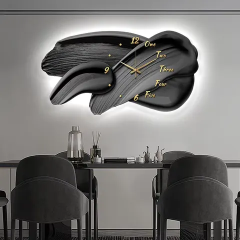 Luxury Art Brush and Ink Style Home Decor Paintings Restaurant Background Wall LED Glowed Crystal Porcelain Painting