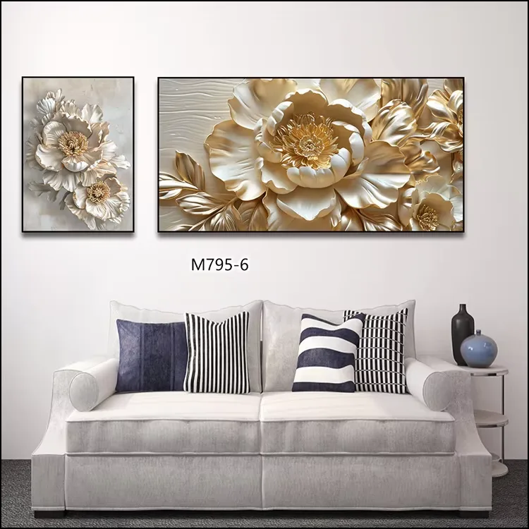 Luxury Elegance Living Room Art Home Decor Painting Sofa Background Wall Combination Wall Painting