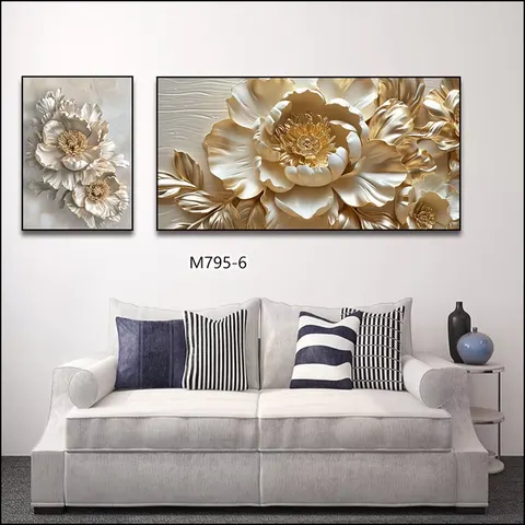 Luxury Elegance Living Room Art Home Decor Painting Sofa Background Wall Combination Wall Painting