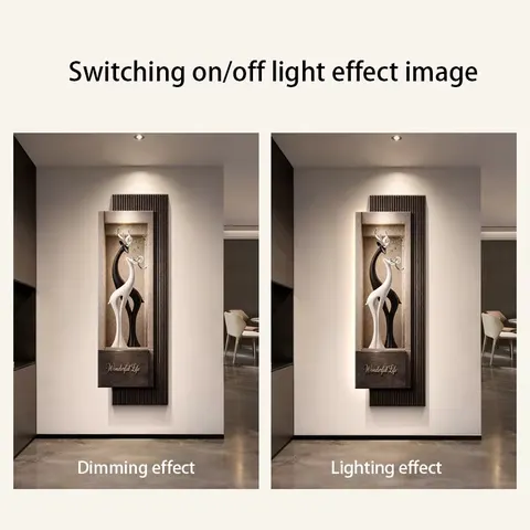 Luxury Elk Entrance Hall Art Home Decor Painting Corridor Background Wall Sandstone Fabric Glowed LED Painting