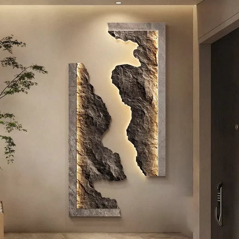 Luxury Entrance Hall Art Home Decoration Paintings Wall Art Hotel Corridor Crystal Porcelain LED Paintings