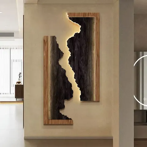 Luxury Entrance Hall Art Home Decoration Paintings Wall Art Hotel Corridor Crystal Porcelain LED Paintings