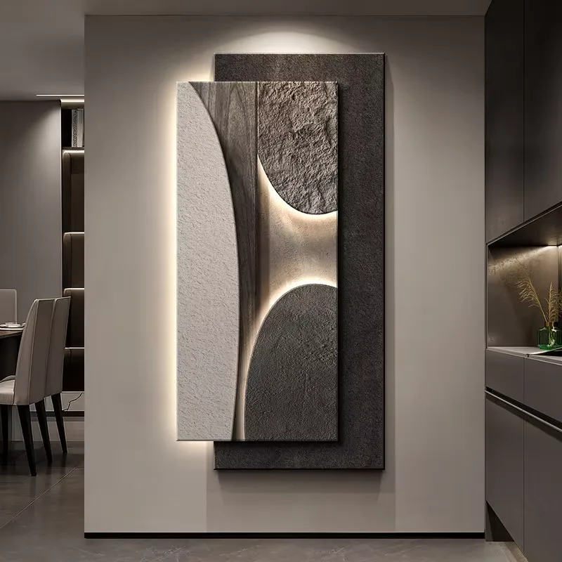 Luxury Entrance Hall Decor Painting Elegance Abstraction Corridor Wall Hanging Painting Backwall Glowed LED Painting
