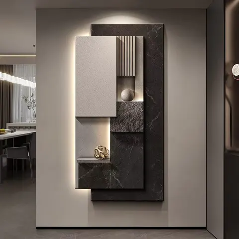 Luxury Entrance Hall Decor Painting Elegance Abstraction Corridor Wall Hanging Painting Backwall Glowed LED Painting