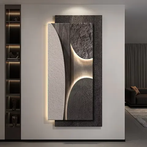 Luxury Entrance Hall Decor Painting Elegance Abstraction Corridor Wall Hanging Painting Backwall Glowed LED Painting