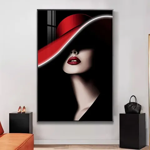 Luxury Figure Line Glowed Home Decor Paintings Living Room Sofa Background Wall Crystal Porcelain LED Painting