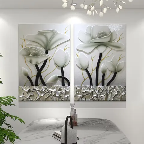 Luxury High-end Restaurant Background Wall Art Home Decor Painting 3D Three-dimensional Relief Sculpture Mural Painting