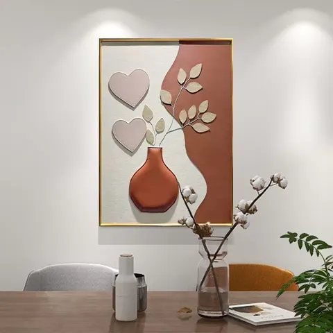 Luxury High-end Restaurant Background Wall Art Home Decor Painting Modern Simplicity 3D Engraving Leather Wall Painting