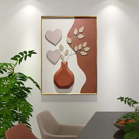 Luxury High-end Restaurant Background Wall Art Home Decor Painting Modern Simplicity 3D Engraving Leather Wall Painting