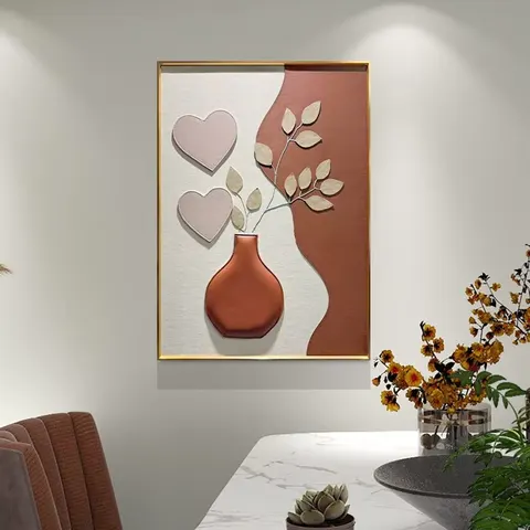Luxury High-end Restaurant Background Wall Art Home Decor Painting Modern Simplicity 3D Engraving Leather Wall Painting