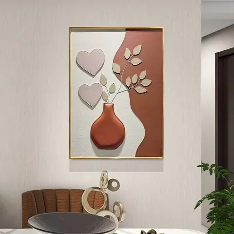 Luxury High-end Restaurant Background Wall Art Home Decor Painting Modern Simplicity 3D Engraving Leather Wall Painting