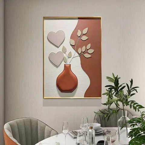 Luxury High-end Restaurant Background Wall Art Home Decor Painting Modern Simplicity 3D Engraving Leather Wall Painting