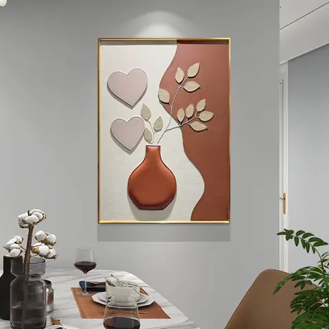 Luxury High-end Restaurant Background Wall Art Home Decor Painting Modern Simplicity 3D Engraving Leather Wall Painting