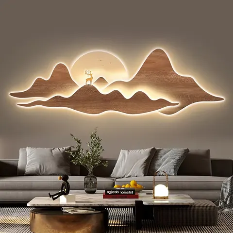 Luxury  Landscape Art Home Decor Painting Living Room Sofa Background Wall Glowed Crystal Porcelain Painting
