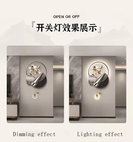 Luxury Living Room TV Background Wall Art Decor Paintings Creativity Entrance Hall Crystal Porcelain LED Paintings