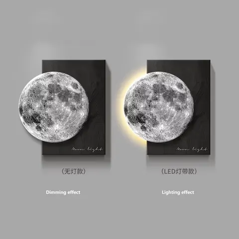 Luxury Moon Art Home Decor Painting Living Room Sofa Background Wall Sandstone Fabric Wall Painting