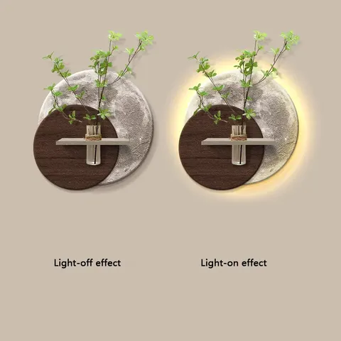 Luxury Moon Living Room Hydroponic Plants Art Decor Paintings Sofa Background Wall Minimalism Sandstone LED Painting