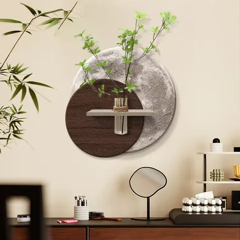 Luxury Moon Living Room Hydroponic Plants Art Decor Paintings Sofa Background Wall Minimalism Sandstone LED Painting