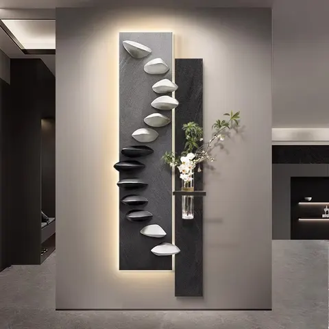 Luxury Sophistication Sandstone Shine Glowed LED Painting Living Room Corridor Art Home Decor Paintings