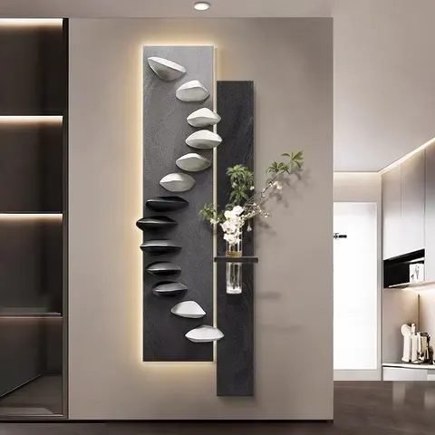 Luxury Sophistication Sandstone Shine Glowed LED Painting Living Room Corridor Art Home Decor Paintings