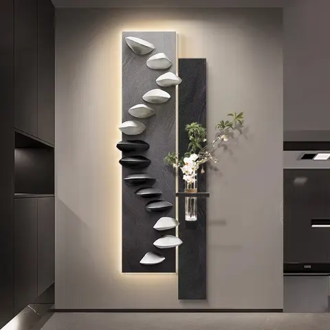 Luxury Sophistication Sandstone Shine Glowed LED Painting Living Room Corridor Art Home Decor Paintings