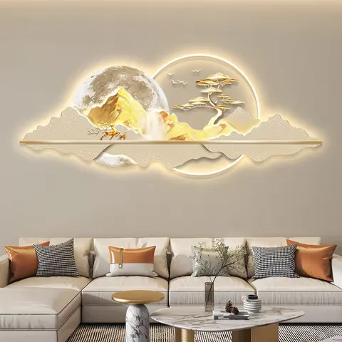 Luxury-Style Acrylic LED Painting Sofa Background Wall Art Home Decor Painting UV Precision Engraving Wall Decor Painting