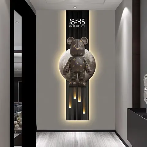 Luxury Violent Bear Entrance Hall Art Decor Painting Corridor Electronic Screen Wall Painting