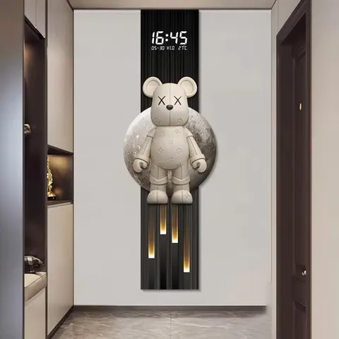 Luxury Violent Bear Entrance Hall Art Decor Painting Corridor Electronic Screen Wall Painting