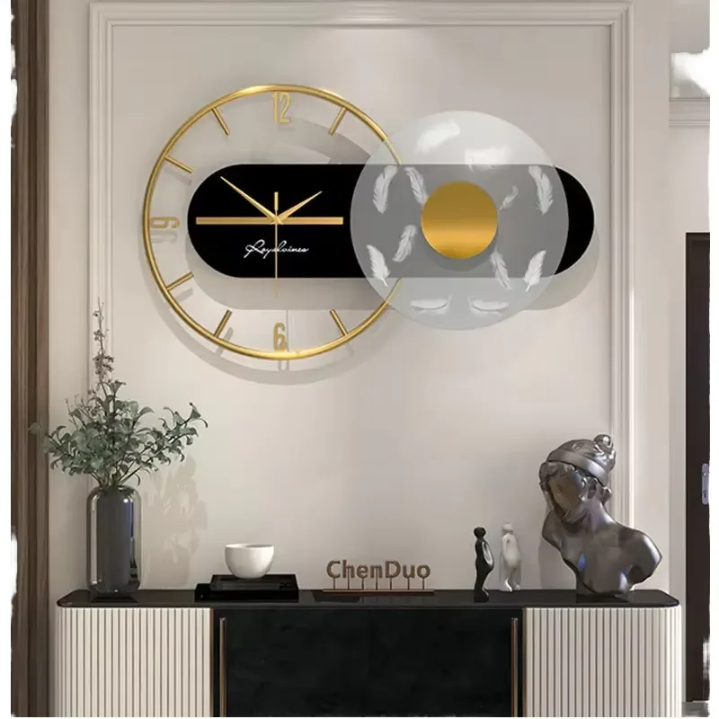 Luxury Wall Clock Living Room Modern Simplicity Clock Mute Fashion Art Decor LED Painting