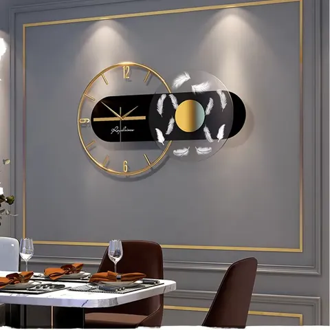 Luxury Wall Clock Living Room Modern Simplicity Clock Mute Fashion Art Decor LED Painting