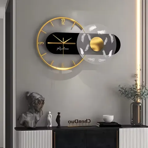 Luxury Wall Clock Living Room Modern Simplicity Clock Mute Fashion Art Decor LED Painting