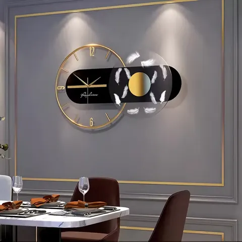 Luxury Wall Clock Living Room Modern Simplicity Clock Mute Fashion Art Decor LED Painting