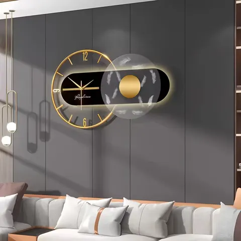 Luxury Wall Clock Living Room Modern Simplicity Clock Mute Fashion Art Decor LED Painting