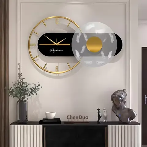 Luxury Wall Clock Living Room Modern Simplicity Clock Mute Fashion Art Decor LED Painting