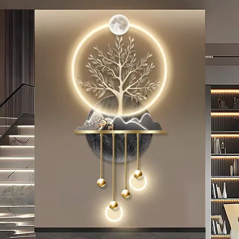 人物 单幅 装饰画 现代简约 客厅背景墙挂画 LED带灯画