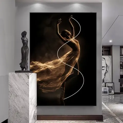 Manufacturer's Wholesale 50*70 CM Neon Lights Art Home Decor Painting Corridor Background Wall Crystal Porcelain Painting