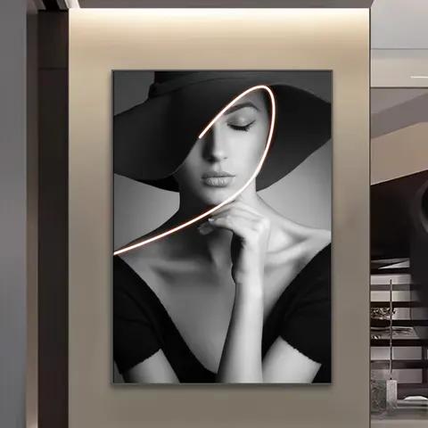 Manufacturer's Wholesale Characters  Neon Lights Art Home Decor Painting Corridor Background Wall Crystal Porcelain Painting