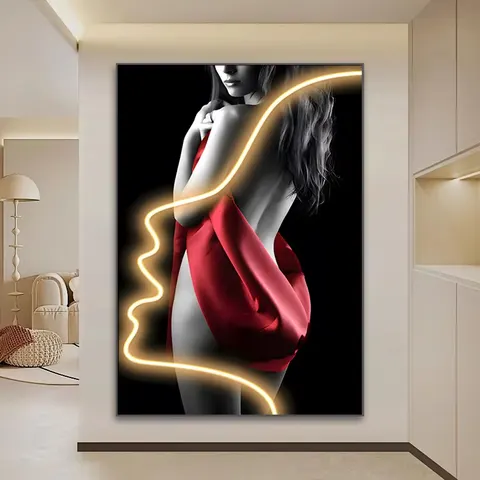 Manufacturer's Wholesale Characters  Neon Lights Art Home Decor Painting Corridor Background Wall Crystal Porcelain Painting