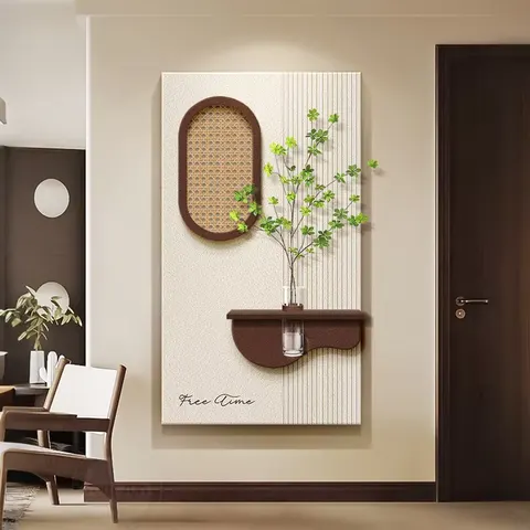 Manufacturer's Wholesale Corridor Background Wall Sandstone Art Home Decor Painting Hydroponic Plants Glowed LED Painting