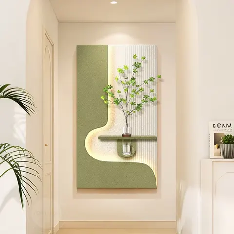 Manufacturer's Wholesale Corridor Background Wall Sandstone Art Home Decor Painting Hydroponic Plants Glowed LED Painting