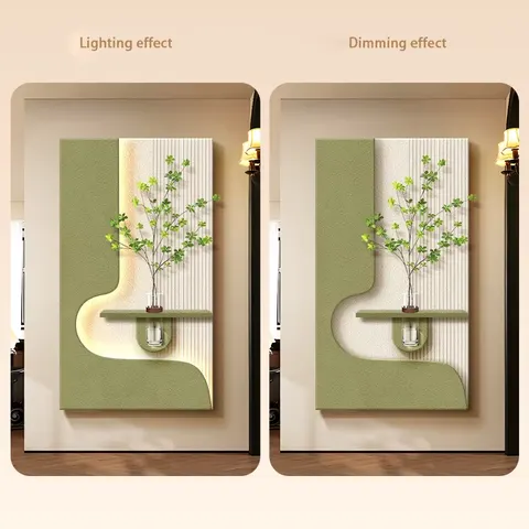 Manufacturer's Wholesale Corridor Background Wall Sandstone Art Home Decor Painting Hydroponic Plants Glowed LED Painting