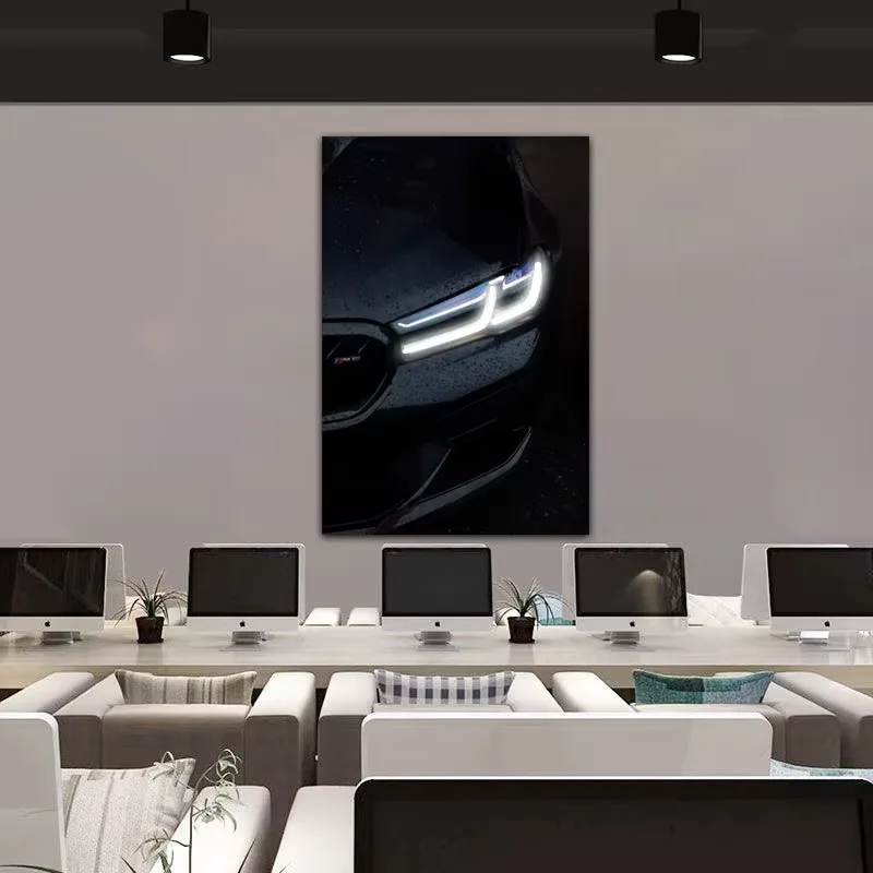 Manufacturer's Wholesale Creativity Luxury Car Acrylic LED Paintings E-sports Room Wall Decor Neon Lights Mural Painting