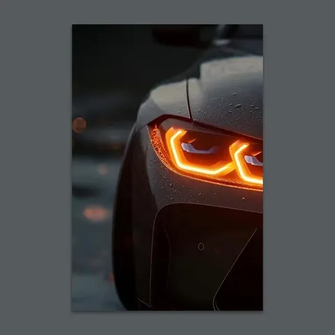 Manufacturer's Wholesale Creativity Luxury Car Acrylic LED Paintings E-sports Room Wall Decor Neon Lights Mural Painting