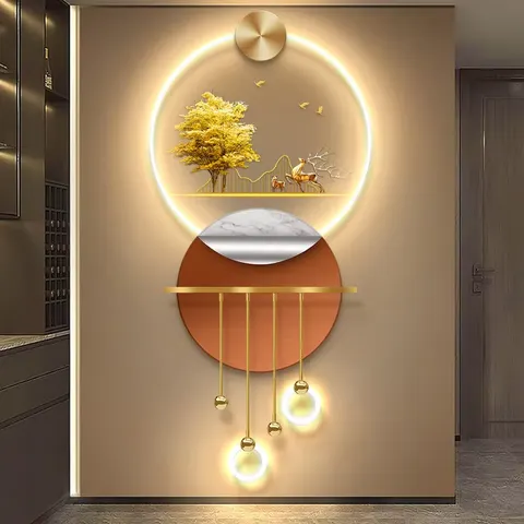 Manufacturer's Wholesale Elk Wild Geese Metal Pendant Art Home Furnishings Decorative Painting Glowed Acrylic Led Paintings