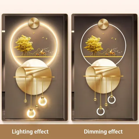 Manufacturer's Wholesale Elk Wild Geese Metal Pendant Art Home Furnishings Decorative Painting Glowed Acrylic Led Paintings