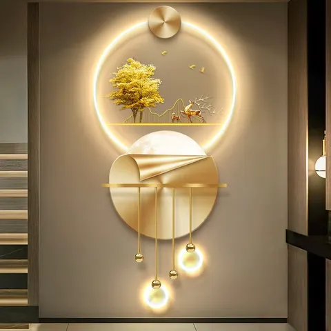 Manufacturer's Wholesale Elk Wild Geese Metal Pendant Art Home Furnishings Decorative Painting Glowed Acrylic Led Paintings