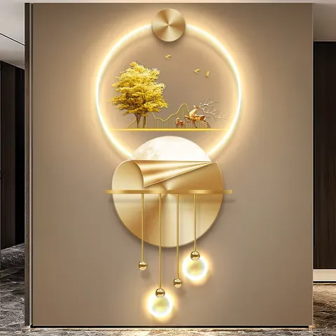 Manufacturer's Wholesale Elk Wild Geese Metal Pendant Art Home Furnishings Decorative Painting Glowed Acrylic Led Paintings