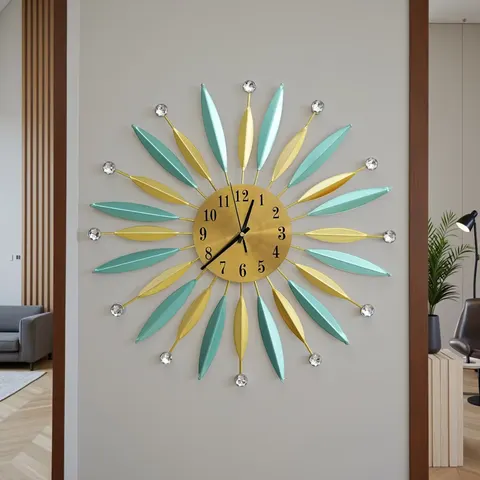 Manufacturer Wholesale Metal Ironwork Home Furnishings Decoration Wall Clock Circle Mute High Quality Wall Clock