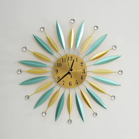 Manufacturer Wholesale Metal Ironwork Home Furnishings Decoration Wall Clock Circle Mute High Quality Wall Clock